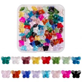 Glass beads - butterflies 10x8x5.5 mm. 4 pcs