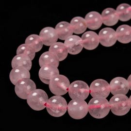 Natural Rose Quartz beads 8 mm. 1 thread