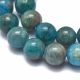 Stone beads - Natural Apatite beads. Blue-cyan round size 10 mm 1 thread