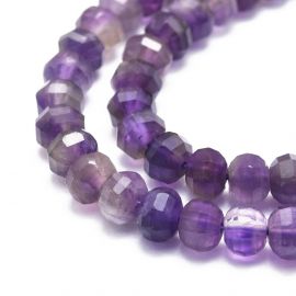 Dabīgā ametista krelles 4x3 mm. 1 pavediens