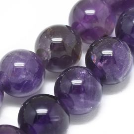 Dabīgā ametista krelles 8 mm. 1 pavediens