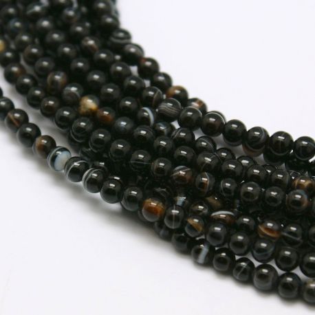 Dabīgā ahāta krelles 2 mm. 1 pavediens