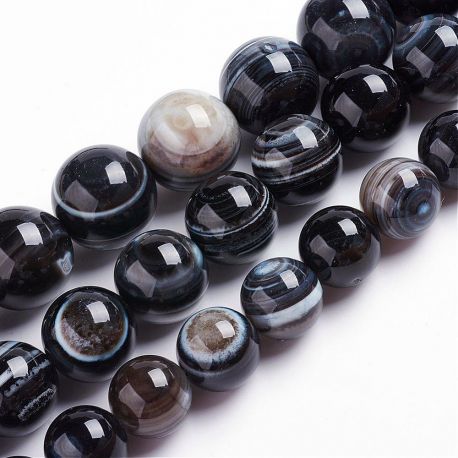 Natūralūs Agato karoliukai 6 mm. 1 gija