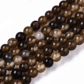 Natural Agate beads 4 mm. 1 thread
