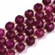 Stone beads - Agate beads. Bright pink round ribbed semi-transparent size 8x75 mm 1 strand
