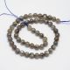 Stone Beads - Natural Labradorite Beads. Gray with blue glitter, round, partially transparent, size 6