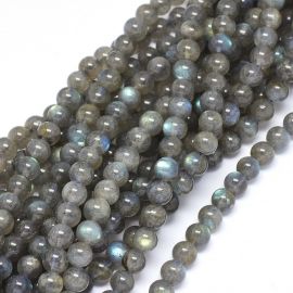 Natural Labradorite beads grade A 6 mm. 1 thread