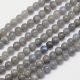 Stone Beads - Natural Labradorite Beads. Light gray with a blue sheen, round, partially transparent