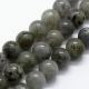 Каменные бусины - Натуральные бусины из лабрадорита. Цвет светло-серый с голубым блеском круглый размер 6 мм 1 нить