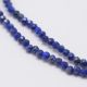 Steinperlen - natürliche Lapislazuli-Perlen. Blau-bläuliche Farbe rund gerippt Stärke 2 mm 1 Strang