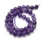 Stone beads - Natural Amethyst beads grade AB. Violet color round partially transparent size 10 mm 1 strand