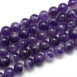 Natural Amethyst beads class AB 10 mm. 1 thread