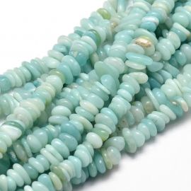 Stone beads - Natural Amazonite shards. Teal color size 14-4x12-4 mm 1 thread