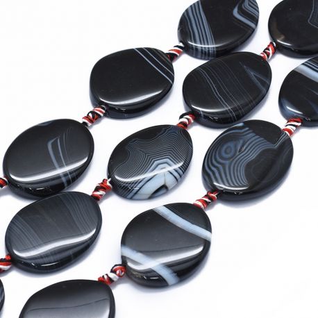 Natural Agate beads 42-38x30-28x8-6 mm. 1 pc