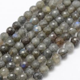 Natural Labradorite beads grade A+ 6 mm. 1 thread