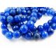 Sapphire Beads Blue Ribbed Round Shape 8mm
