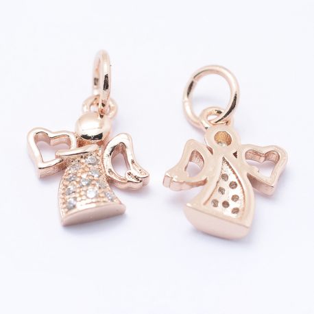 Žalvarinis pakabukas su Cirkonio akutėmis "Angelas" 12x9,5x2 mm. 1 vnt
