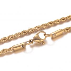 Stainless steel 304 chain with clasp, thickness ~2.5 mm. 1 pc