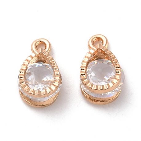 Pakabukas su Cirkonio akute 13x8x6 mm. 2 vnt