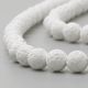 Stone beads - Lava beads. The size of the white round painted hole is ~1 mm. size 10 mm 1 strand