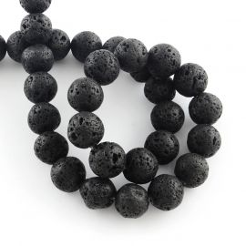 Natural Lava beads 6-7 mm. 1 thread