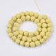 Stone beads - Lava beads. The size of the light yellow round painted hole is ~0.7 mm. size 8 mm 1 strand