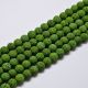 Akmeniniai karoliukai - Natūralūs Lavos karoliukai. Žalios spalvos apvalios dažyti skylutės dydis ~1 mm. dydis 8 mm 1 gija