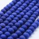 Stone beads - Lava beads. The size of the blue round painted hole is ~1 mm. size 8 mm 1 strand