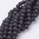 Natural Lava beads 8 mm. 1 thread