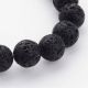 Каменные бусины - Натуральные бусины из лавы. Размер черного круглого отверстия ~1 мм. размер 8 мм 1 прядь