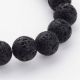 Stone beads - Natural Lava beads. The size of the black round hole is ~1 mm. size 8 mm 1 strand