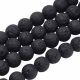 Dabīgās lavas krelles 8 mm. 1 pavediens