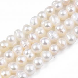 Dabīgās saldūdens pērles 7-5x5-4 mm. 1 pavediens