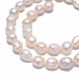 Dabīgās baroka Keshi pērles 12-9x8-7x7-5 mm. 1 pavediens