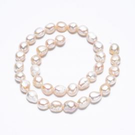 Dabīgās baroka Keshi pērles 12-9x8-7x7-5 mm. 1 pavediens