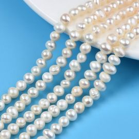 Natural freshwater pearls class A 55-4x7-5 mm. 1 thread