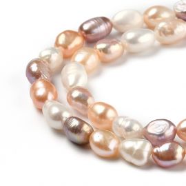 Natural freshwater pearls 9-6x6-5 mm. 1 thread