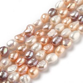 Natural freshwater pearls 9-6x6-5 mm. 1 thread