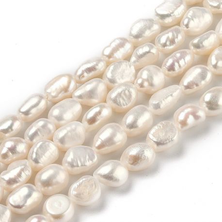 Natural freshwater pearls grade A 7-6x6-5 mm. 1 thread