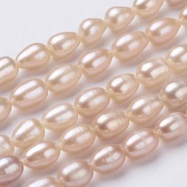 Natural freshwater pearls grade A 10-7x7-6 mm. 1 thread