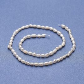 Dabīgās saldūdens pērles 6-3x4-3 mm. 1 pavediens