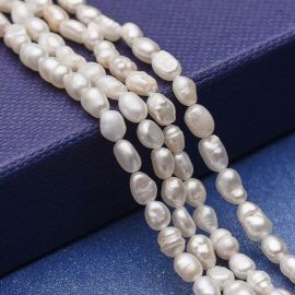 Natural freshwater pearls 6-3x4-3 mm. 1 thread