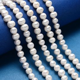 Dabīgās saldūdens pērles A klase 8-7 mm. 1 pavediens