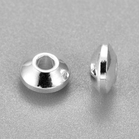 Priedai papuošalams - Nerūdijančio plieno 201 intarpas. Sidabro spalvos Rondelės dydis 4x2 mm 5 vnt 1 maišelis