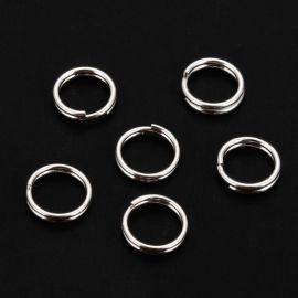 Accessories for jewelry - Stainless steel 304 double ring. Inner diameter of silver color ~55 mm. size 7x13 mm 10 pcs