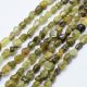 Stone beads - Natural Green Garnet beads. Greenish-brown color Irregular Oval hole diameter ~1 mm