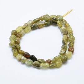 Natural Green Garnet beads 8x5x4 mm. 1 thread