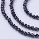 Natürliche schwarze Spinellperlen 3-3,5 mm. 1 Thread