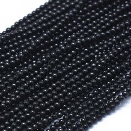 Kivihelmed - Natural Black Spinel helmed. Must värv Ümmargune siseava läbimõõt ~08 mm. suurus 2