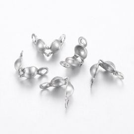 Stainless steel 304 press bubble 7.5x4 mm. 10 pcs